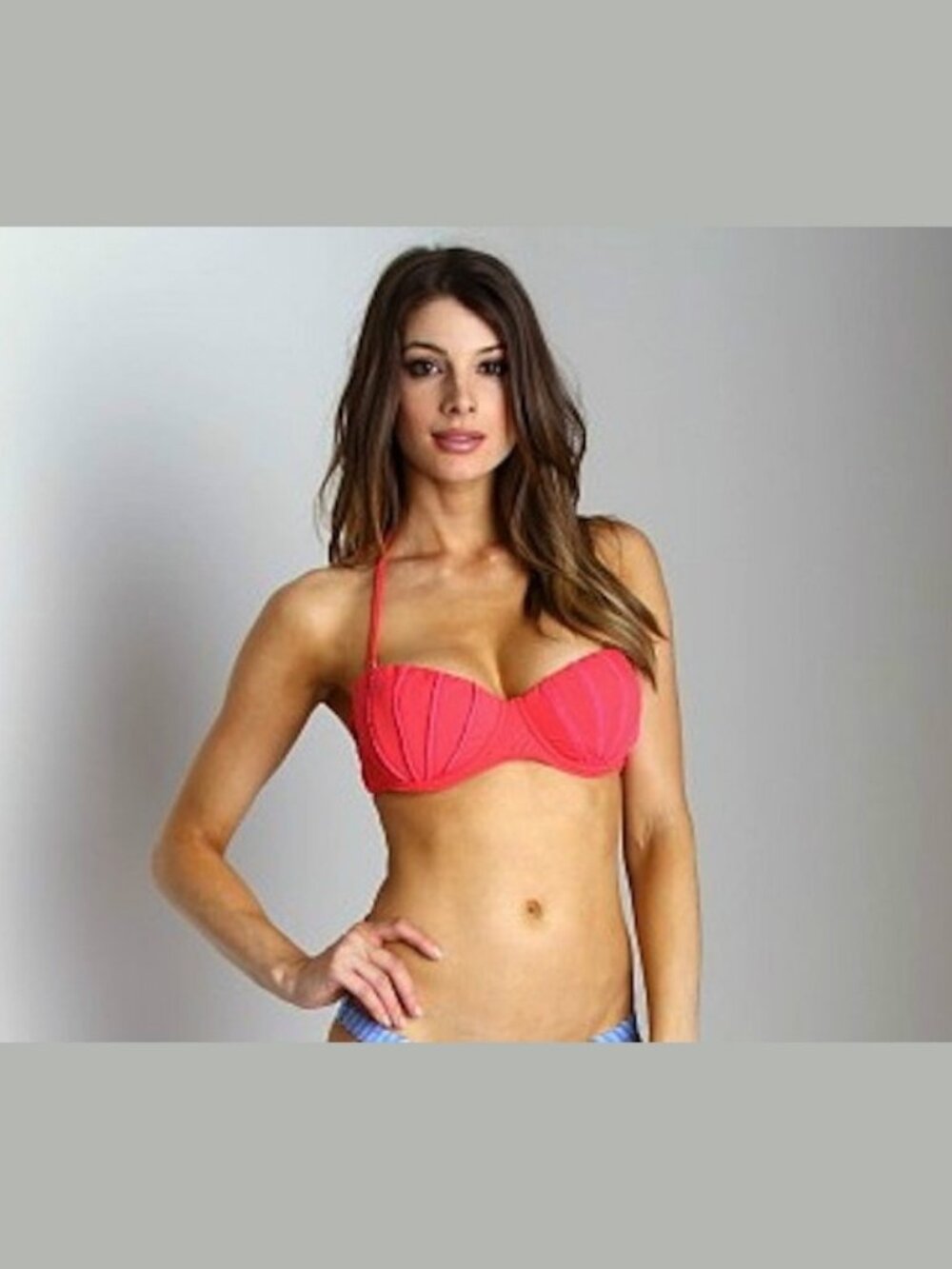 Zimmermann Frill Underwire Bikini Top Hibiscus Pink Orange NWT S/M
